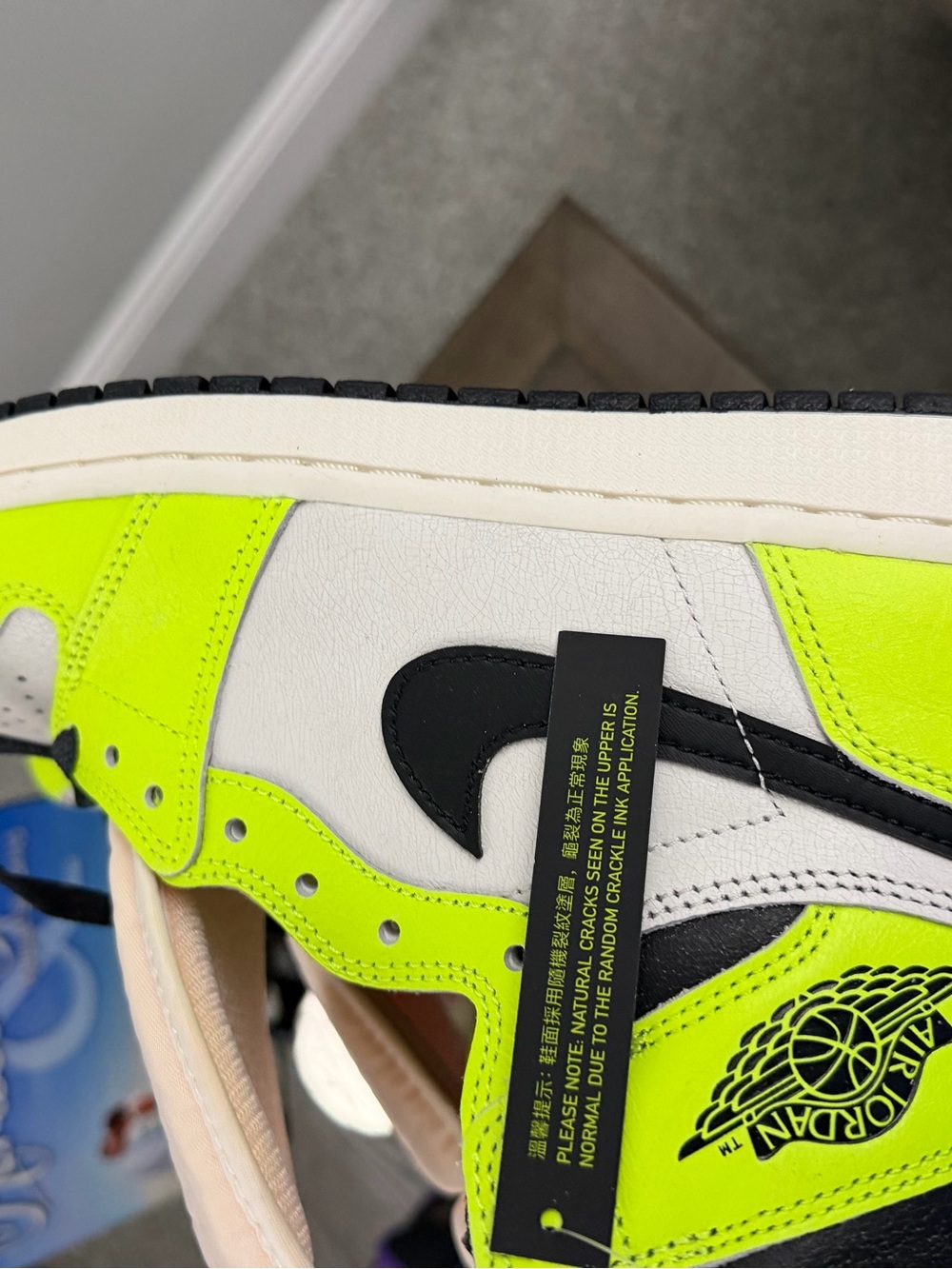 Jordan Neon Lime and Black High-Top Sneakers
